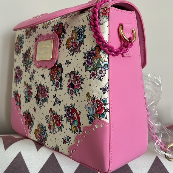 NWT Loungefly Disney Princess Tattoo Crossbody Bag - Picture 7 of 14